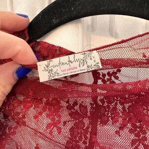 Free People Red Lace Intimate